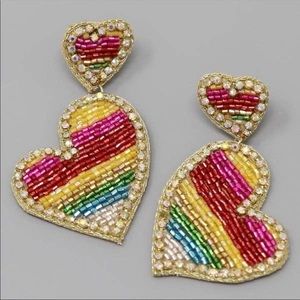 Multi colored heart earrings